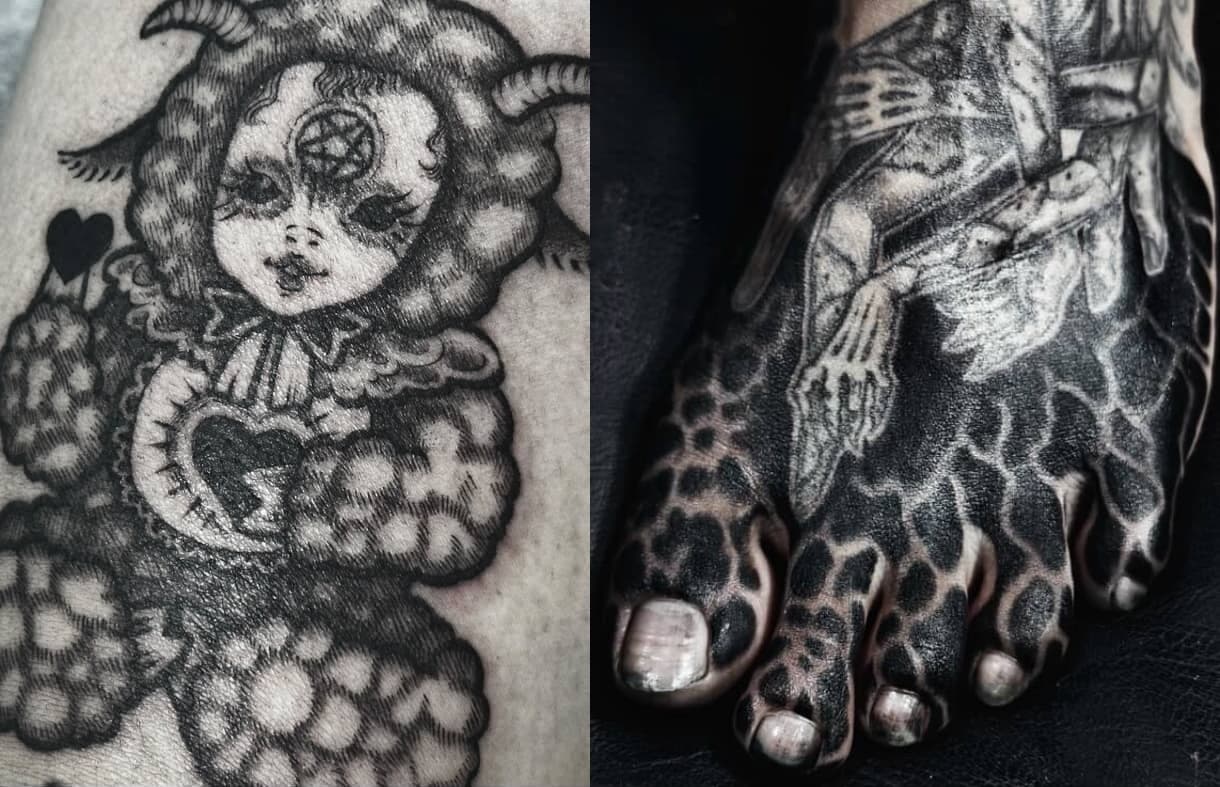 Custom designed tattoos by Dim | Detailed blackwork piece | Custom darkwork tattoos Vietnam